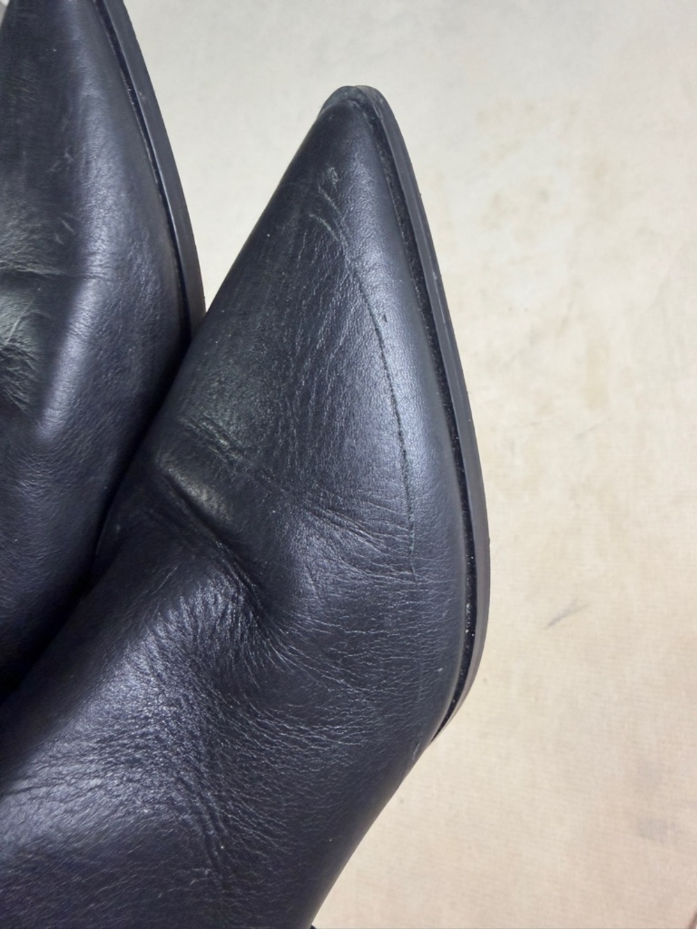 Zara Black Ankle Boots Pointed Toe Block Heel Chelsea Style Size 38 - Picture 6 of 15